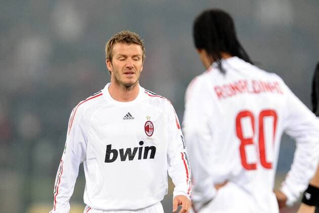 David Beckham (AC Mailand) skeptisch -  Fußball Herren Serie A 2008 2009, 1. Italienische Liga, AC Mailand, Milan Einzelbild Rom