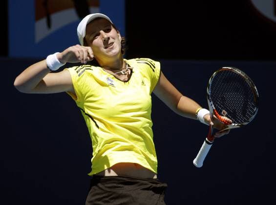 Kristina Barrois (Deutschland) enttäuscht Tennis Damen Australian Open 2009, Grand Slam, WTA Tour Einzelbild Melbourne