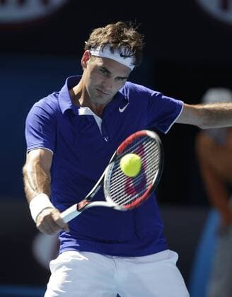 Roger Federer (Schweiz) Tennis Herren Australian Open 2009, Grand Slam, ATP Tour Einzelbild Melbourne Dynamik,