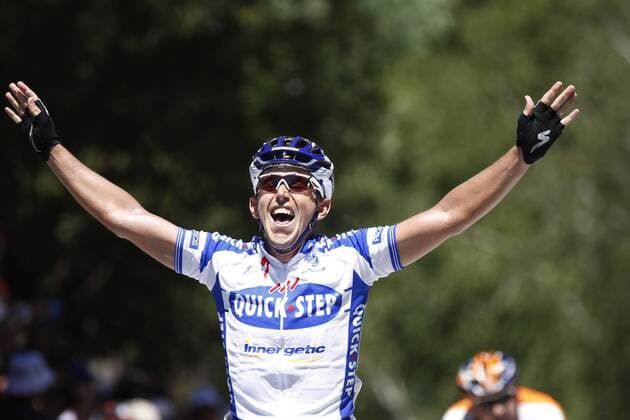 Allan Davis (Australien Quick Step) gewinnt die 2. Etappe der Tour Down Under 2009 -  Radsport Herren Tour Down Under 2009, ProTour, Straßenradsport, Straße, Rad, Vdig Einzelbild 2. Etappe: Hahndorf - Stirling Freude,