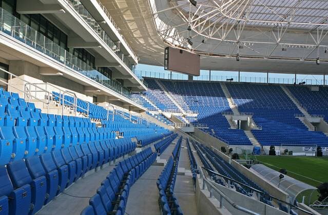 Leere Tribünen im Rhein Neckar Arena, Heimspielstätte von Hoffenheim Fußball 1. BL Herren Saison 2008 2009, TSG 1899 Hoffenheim Totale Sinsheim