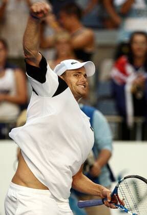 Andy Roddick (USA) jubelt -  Tennis Herren Australian Open 2009, Grand Slam, ATP Tour Einzelbild Melbourne Freude, Begeisterung,