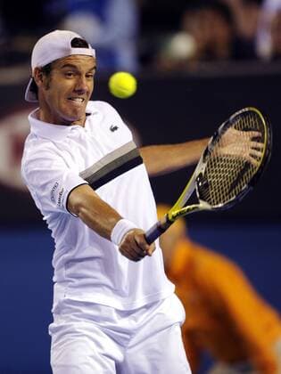 Richard Gasquet (Frankreich) Tennis Herren Australian Open 2009, Grand Slam, ATP Tour Einzelbild Melbourne Dynamik,