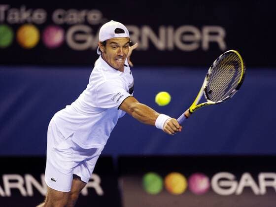 Richard Gasquet (Frankreich) Tennis Herren Australian Open 2009, Grand Slam, ATP Tour Einzelbild Melbourne Dynamik,