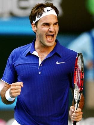 Roger Federer (Schweiz) - Jubel -  Tennis Herren Australian Open 2009, Grand Slam, ATP Tour Einzelbild Melbourne Freude, Begeisterung,
