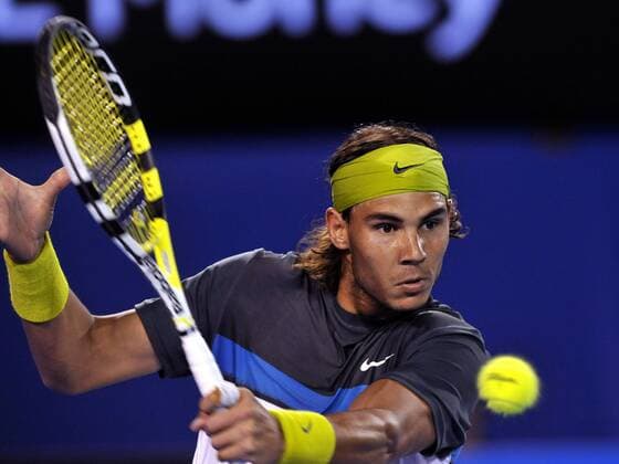 Rafael Nadal (Spanien) Tennis Herren Australian Open 2009, Grand Slam, ATP Tour Einzelbild Melbourne Dynamik,