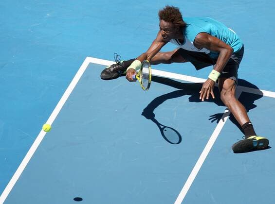 Gael Monfils (Frankreich) Tennis Herren Australien Open 2009, Grand Slam, ATP Tour Einzelbild Melbourne Dynamik,