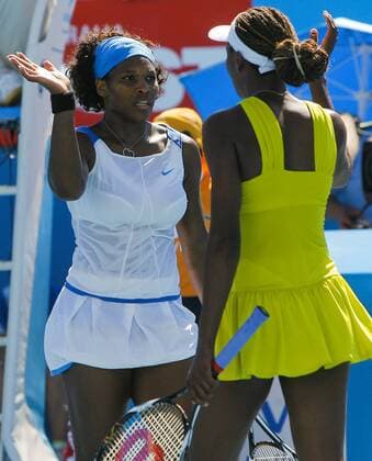Serena (li.) und Venus Williams (beide USA) - Schlußjubel -  Tennis Damen Australian Open 2009, Grand Slam, WTA Tour Gruppe Melbourne
