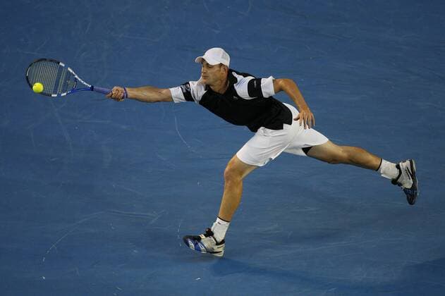 Andy Roddick (USA) Tennis Herren Australian Open 2009, Grand Slam, ATP Tour Einzelbild Melbourne Dynamik,