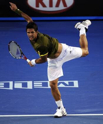 Fernando Verdasco (Spanien) Tennis Herren Australian Open 2009, Grand Slam, ATP Tour Einzelbild Melbourne Dynamik,