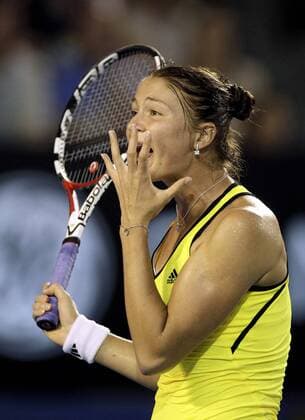 Dinara Safina (Russland) verzweifelt Tennis Damen Australian Open 2009, Grand Slam, WTA Tour, Finale Einzelbild Melbourne Enttäuschung,