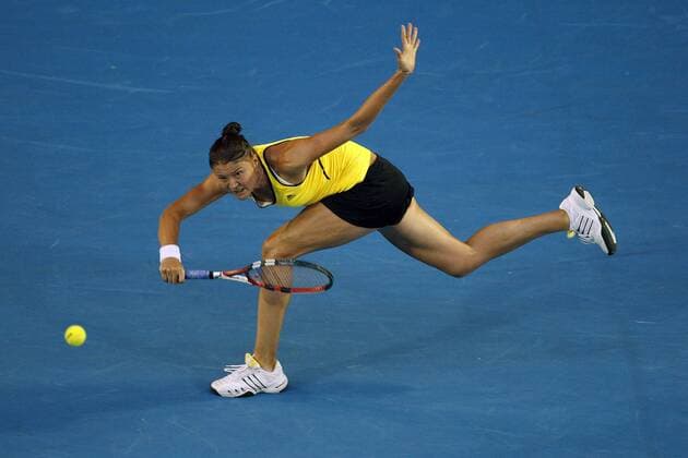 Dinara Safina (Russland) Tennis Damen Australian Open 2009, Grand Slam, WTA Tour, Finale Einzelbild Melbourne Dynamik, Kampf,