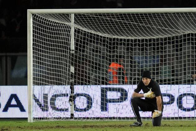 Torwart Gianluigi Buffon (Juventus Turin) enttäuscht -  Fußball Herren Serie A 2008 2009, 1. Italienische Liga, Juve Einzelbild Turin Enttäuschung,