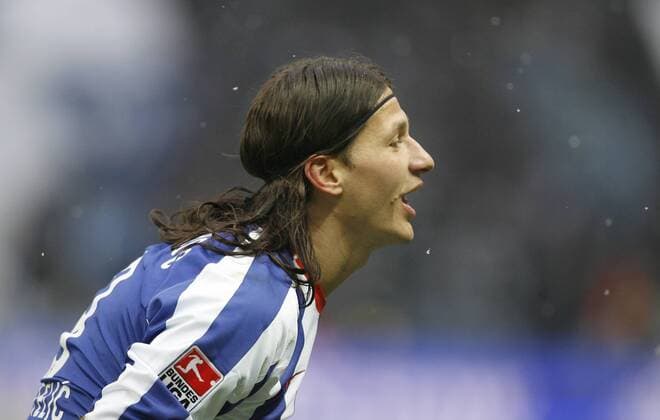 Marko Pantelic (Hertha) - Torjubel Fußball 1. BL Herren Saison 2008 2009, Hertha BSC Berlin Einzelbild Berlin Freude,