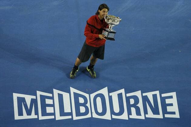 Rafael Nadal (Spanien) - Sieger der Australian Open 2009 Tennis Herren Australian Open 2009, ATP Tour, Grand Slam Einzelbild Finale Melbourne