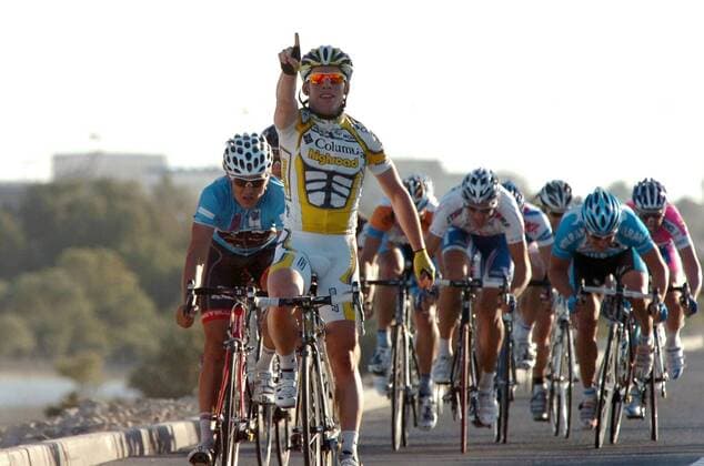 Marc Cavendish (Großbritannien Columbia High Road) gewinnt die 4. Etappe der Tour of Qatar 2009 -  Radsport Herren Tour of Qatar 2009, Straßenradsport, Straße, Rad, Gruppe 4. Etappe: Doha Old Souq - Madinat Al Shamal
