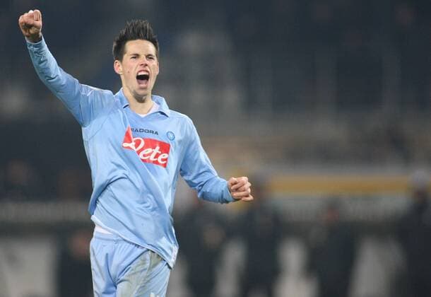 Marek Hamsik (Neapel) - Torjubel -  Fußball Herren Coppa Italia 2008 2009, Italienischer Pokal, Pokalspiel, SSC Napoli Einzelbild Turin Freude,