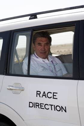 Tourdirektor Eddy Merckx (Belgien) in seinem Dienstwagen -  Radsport Herren Tour of Qatar 2009, Straßenradsport, Straße, Rad, Einzelbild 4. Etappe: Doha Old Souq - Madinat Al Shamal
