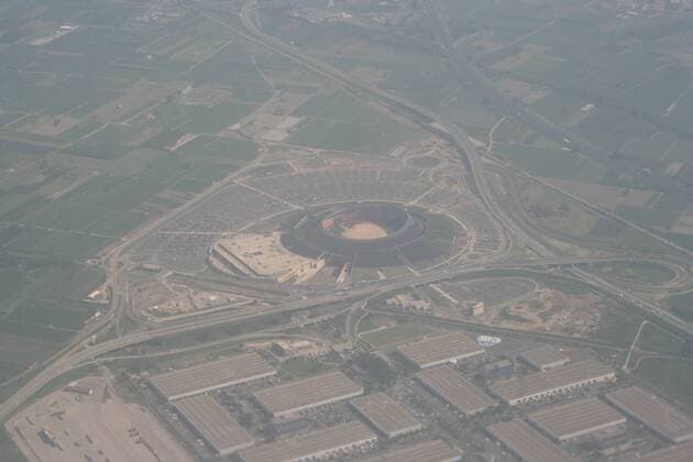 Luftaufnahme des Stadio San Paolo, Heimspielstätte des SSC Neapel Fußball Herren Serie A 2007 2008, 1. Italienische Liga Totale Napoli