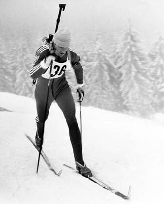 Frank Ullrich (DDR) Biathlon Herren 1980 Einzelbild Aufnahmedatum geschätzt Oberhof