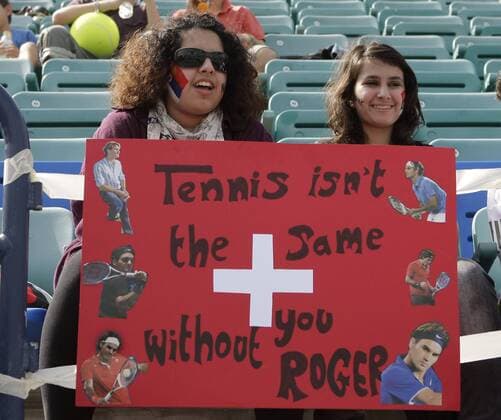 Tennis isn t the same without you Roger - Weibliche Fans vermissen Roger Federer (Schweiz) Tennis Herren Dubai Open 2009, Championships, ATP Tour Gruppe Dubai