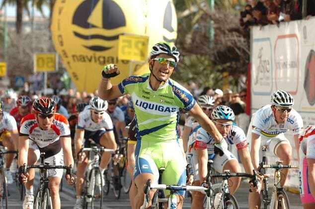 Daniele Bennati (Italien Liquigas) gewinnt die 4. Etappe des Giro di Sardegna 2009 -  Radsport Herren Giro di Sardegna 2009, Straßenradsport, Straße, Rad, Sardinienrundfahrt, Sardinien Rundfahrt, Vdig Einzelbild 4. Etappe: Arbatax - Cagliari Freude,