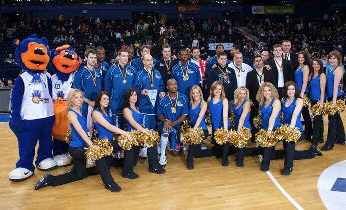 Deutsche Bank Skyliners Frankfurt ist Dritter im BBL Pokal 2008 2009 Basketball 1. BL Herren BBL Pokal 2008 2009, Pokalspiel, Final Four, 4, FinalFour, Top, Finalrunde, Endrunde Totale Hamburg