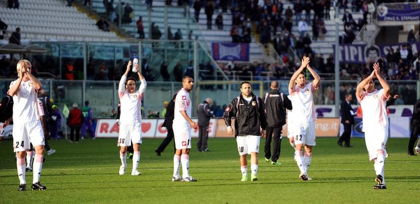 Schlussjubel Palermo -  Fußball Herren Serie A 2008 2009, 1. Italienische Liga, US Palermo Totale Florenz