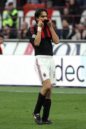 Filippo Inzaghi (AC Mailand) - Torjubel - Fußball Herren Serie A 2008 2009, 1. Italienische Liga, AC Milan Einzelbild Mailand Freude,