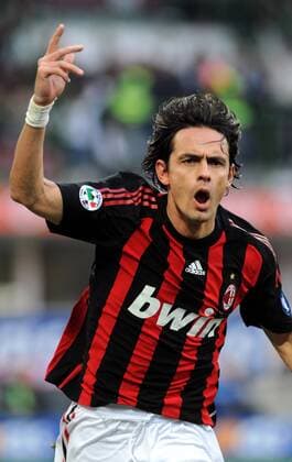 Filippo Inzaghi (AC Mailand) - Torjubel - Fußball Herren Serie A 2008 2009, 1. Italienische Liga, AC Milan Einzelbild Mailand Freude, Begeisterung,