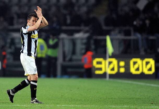 Alessandro Del Piero (Juventus Turin) klatscht -  Fußball Herren Serie A 2008 2009, 1. Italienische Liga, Juventus Turin, Juve Einzelbild Turin