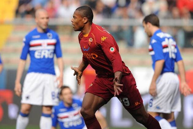 Julio Baptista (AS Rom) - Torjubel -  Fußball Herren Serie A 2008 2009, 1. Liga, Sampdoria Genua - AS Rom 2:2, Roma Gruppe Genua Freude, Enttäuschung,