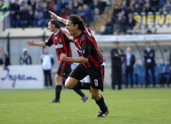 Filippo Inzaghi (AC Mailand) - Torjubel - Fußball Herren Serie A 2008 2009, 1. Liga, Milan Einzelbild Siena Freude,