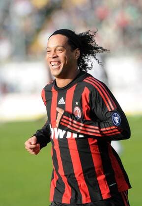 Ronaldinho (AC Mailand) - Torjubel - Fußball Herren Serie A 2008 2009, 1. Liga, Milan Einzelbild Siena Freude,