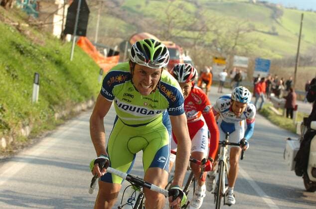 Ivan Basso (Italien Liquigas) -  Radsport Herren Tirreno Adriatico 2009, Straßenradsport, Straße, Rad, Gruppe 6. Etappe: Civitanova Marche - Camerino Anstrengung,