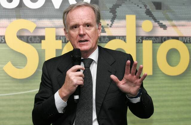 Präsident Giovanni Cobolli Gigli (Juventus Turin) anläßlich einer Pressekonferenz bezüglich des Stadionneubaus von Juve - (SZUC120) Fußball Herren Serie A 2008 2009, 1. Italienische Liga, Juventus Turin, Juve, PK, Pressetermin, Vdig Einzelbild Turin,