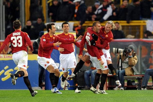 Torjubel AS Rom -  Fußball Herren Serie A 2008 2009, 1. Italienische Liga, AS Rom, Roma Gruppe Roma Freude,