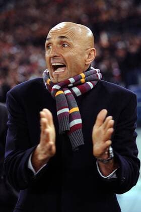 Trainer Luciano Spalletti (AS Rom) spendet aufgeregt Beifall -  Fußball Herren Serie A 2008 2009, 1. Italienische Liga, AS Rom, Roma Einzelbild Roma Spannung,
