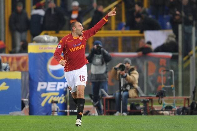 Simone Loria (AS Rom) - Torjubel -  Fußball Herren Serie A 2008 2009, 1. Italienische Liga, AS Rom, Roma Einzelbild Rom Freude,