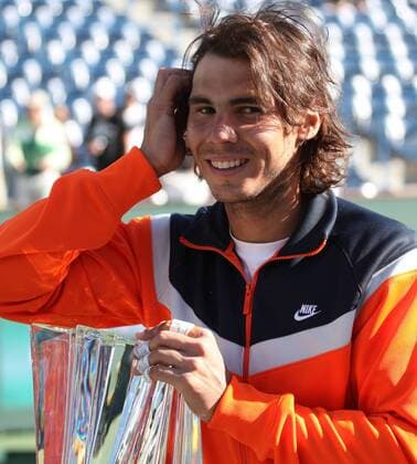 Rafael Nadal (Spanien) - Sieger der BNP Paribas Open 2009 -  (IDW20090322728) Tennis Herren BNP Paribas Open 2009, ATP Tour Einzelbild Indian Wells Freude,