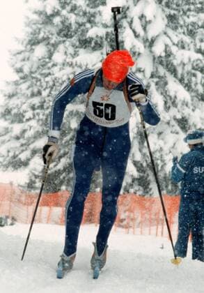 Frank Ullrich (DDR) während der Olympischen Winterspiele 1984 in Sarajevo Biathlon OS Winter Herren Olympische Spiele 1984, Winterspiele, 20km Einzelbild Sarajevo