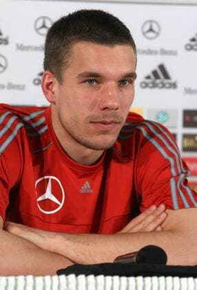Lukas Podolski (Deutschland) - Pressekonferenz Fußball Herren Nationalmannschaft 2009, Pressekonferenz, Pressetermin Porträt Leipzig
