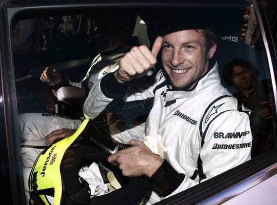 Jenson Button (England Brawn GP) - Pole Position beim GP von Australien 2009 Motorsport Grand Prix Herren Großer Preis von Australien 2009, Formel 1 Weltmeisterschaft, F1, F, GP, WM, Qualifying Einzelbild Albert Park Melbourne Freude,