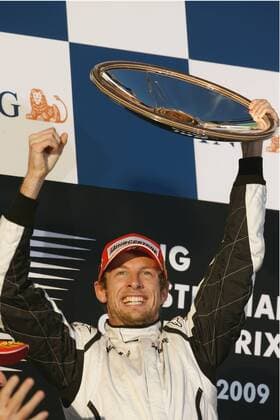 Jenson Button (England Brawn GP) gewinnt den Großen Preis von Australien 2009 Motorsport Grand Prix Herren Großer Preis von Australien 2009, Formel 1 WM, F1, F, GP, Vdig Einzelbild Albert Park Melbourne Freude,