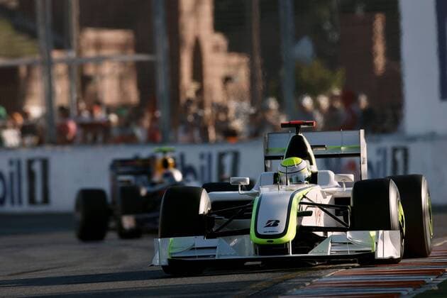 Jenson Button (England Brawn GP) in seinem Boliden Motorsport Grand Prix Herren Großer Preis von Australien 2009, Formel 1 Weltmeisterschaft, F1, F, GP, WM Einzelbild Albert Park Melbourne