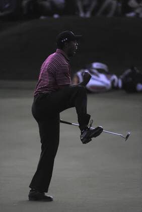 Tiger Woods (USA) jubelt - (Icon) Golf Herren Arnold Palmer Invitational 2009, PGA Tour Einzelbild Orlando o0 Bay Hill Glück, Freude, Begeisterung, EDITORIAL USE ONLY