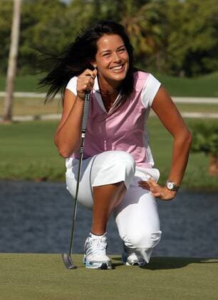 Ana Ivanovic (Serbien) spielt zum Ausgleich Golf Tennis Damen Freizeit 2009, Ausgleich, Ausgleichssport Einzelbild Key Biscayne Miami Freude,