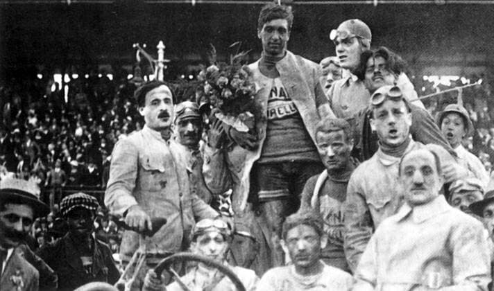 Giovanni Brunero (Italien, Mitte) - Gesamtsieger des Giro d Italia 1922 -  Radsport Herren Giro d Italia 1922, dItalia, Straßenradsport, Straße, Rad, Repro, Geschichte, Historie Totale 10. Etappe Turin – Mailand