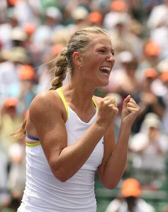 Victoria Azarenka (Weißrussland) gewinnt die Sony Ericsson Open 2009 Tennis Damen Sony Ericsson Open 2009, WTA Tour, Finale Einzelbild Key Biscayne Miami Freude,