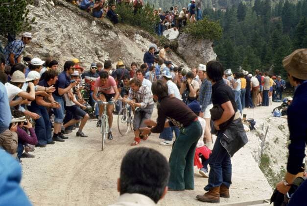 Felice Gimondi (Italien Bianchi) -  Radsport Herren Giro d Italia 1976, dItalia, Straßenradsport, Straße, Rad, Totale Aufnahmedatum geschätzt 19. Etappe: Longarone - Vigo di Fassa